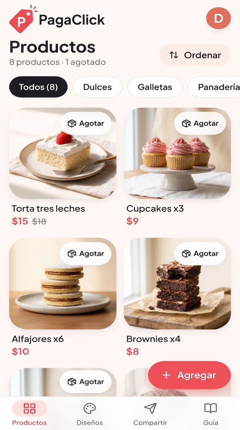 Lista de productos de la tienda con fotos y precios